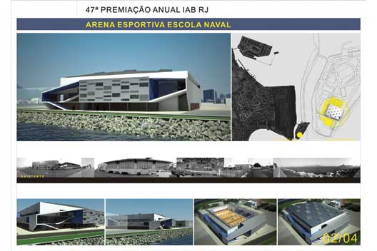 Categoria · Edificaç ões · Menção Honrosa · Arena Esportiva Escola Naval · Autor- Célio Diniz